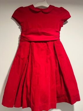 Polo by Ralph Lauren Red Peter Pan Collar Corduroy Dress. Little girl size 5.